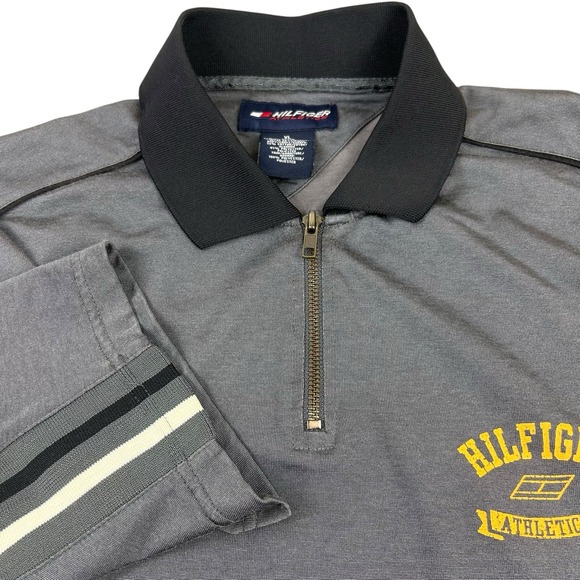 Tommy Hilfiger Other - Hilfiger Athletics Polo Golf Shirt Mens XL Tommy Hilfiger 1/4 Zip gray‎ Vintage